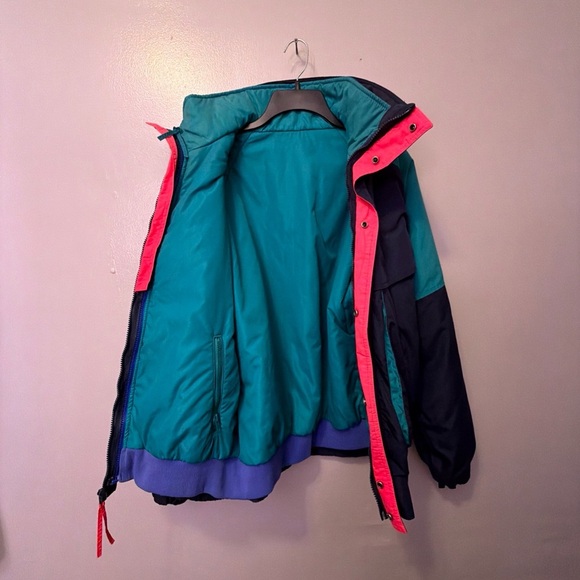 Vintage Columbia Powder Keg Jacket Mens L Navy Teal Pink 3in1 Zip Ski Snowboard - Picture 6 of 15